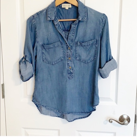 Anthropologie Tops - CLOTH & STONE ANTHRO TENCEL CHAMBRAY TUNIC